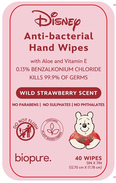 Antibacterial Wipes (Biopure Wipe Pooh Wild Strawberry Label2)